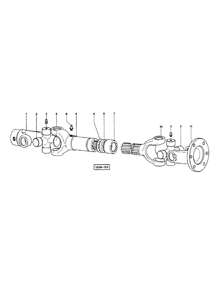 Схема запчастей Case 1529 - (033E) - SLIDING UNIVERSAL JOINT 