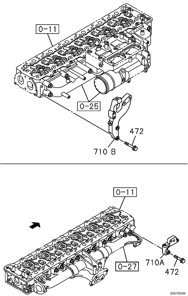 Схема запчастей Case CX470B - (02-43) - EXHAUST GAS RECIRCULATION SYSTEM (02) - ENGINE