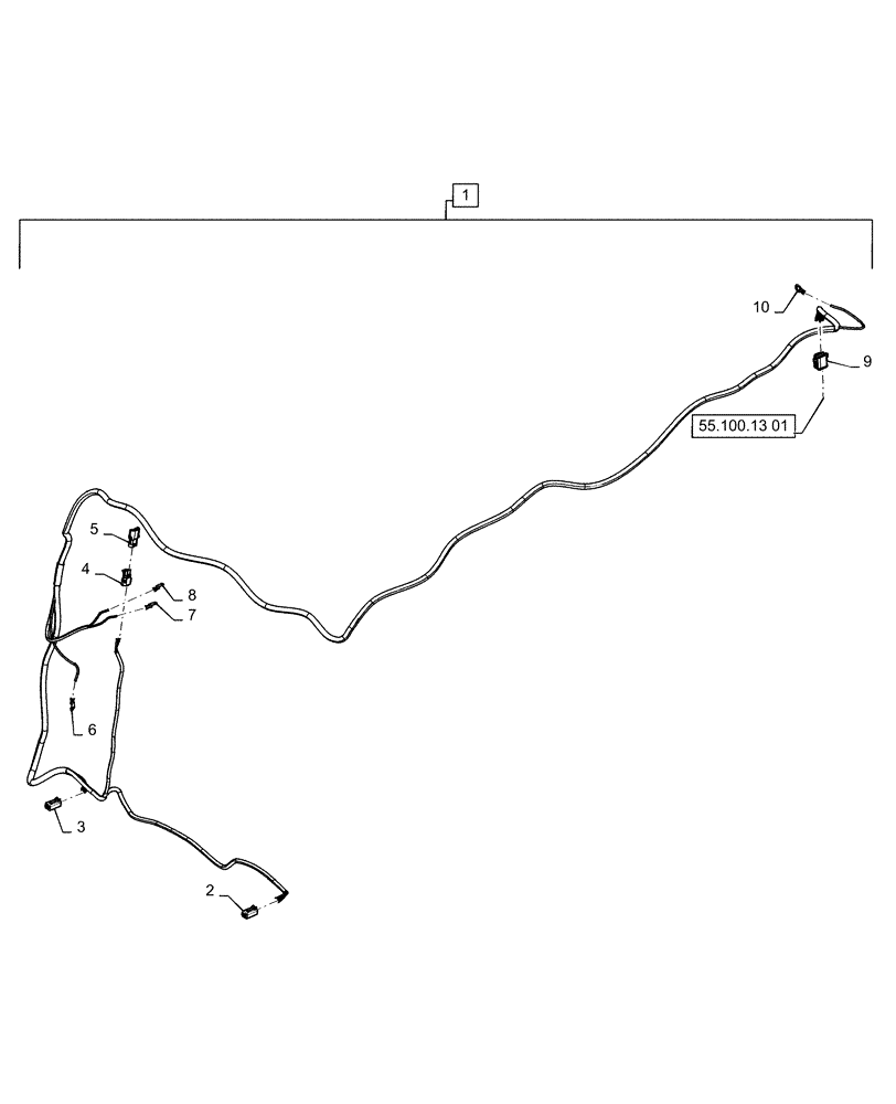 Схема запчастей Case 521F - (55.100.13[03]) - HARNESS, REAR HOOD (55) - ELECTRICAL SYSTEMS