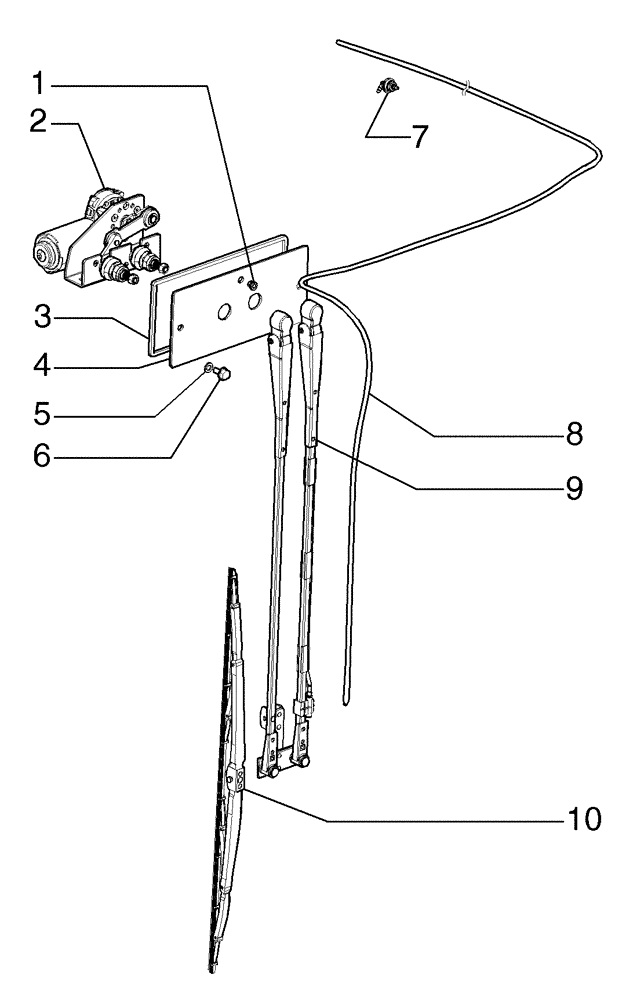 Схема запчастей Case 885B - (09-47[01]) - CAB, FRONT WINDSHIELD WIPER (09) - CHASSIS/ATTACHMENTS