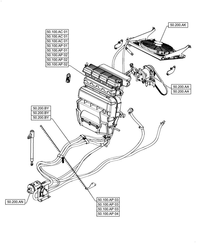 Схема запчастей Case TV380 - (00.000.50) - PICTORIAL INDEX - CAB CLIMATE CONTROL (00) - GENERAL & PICTORIAL INDEX