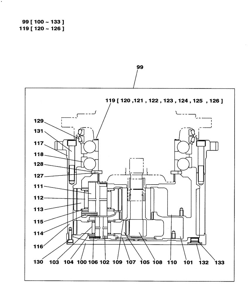 Схема запчастей Case CX290 - (06-02A) - TRANSMISSION ASSY - GEAR ASSY, REDUCTION (06) - POWER TRAIN