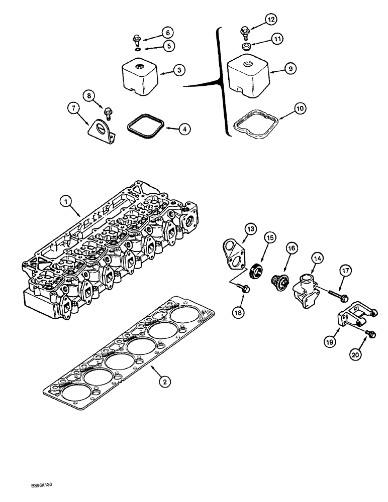 Схема запчастей Case 1150G - (2-032) - CYLINDER HEAD COVER, 6T-590 ENGINE, PRIOR TO JJG0218023 AND JJG0218024 - JJG0218478 (01) - ENGINE