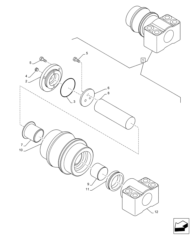 Схема запчастей Case CX490D LC - (48.138.AD[02]) - TRACK ROLLER, SUPPORT, COMPONENTS (48) - TRACKS & TRACK SUSPENSION