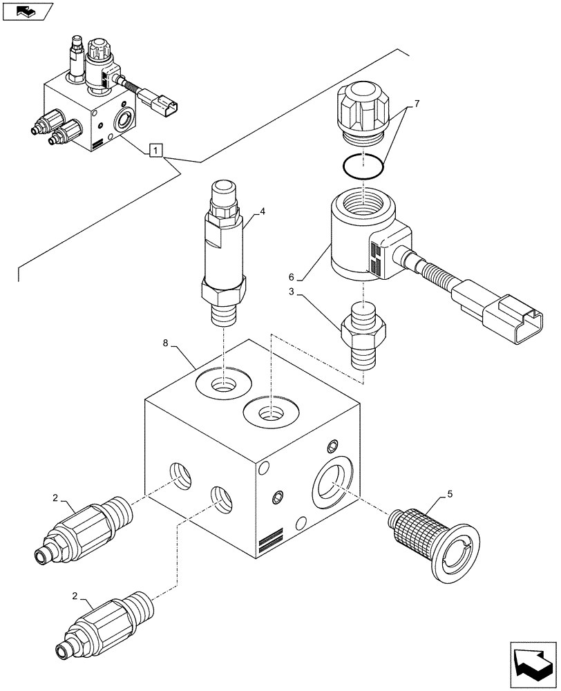 Схема запчастей Case 580SN - (35.726.20[02]) - VAR - X20233X - VALVE - HEAVY LIFT (PILOT CONTROL) (35) - HYDRAULIC SYSTEMS