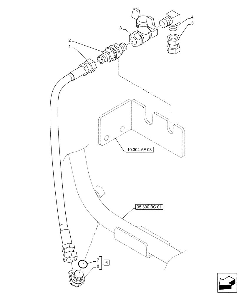 Схема запчастей Case CX500D LC - (35.300.AD) - VAR - 488034 - HYDRAULIC OIL RESERVOIR, DRAIN LINE (35) - HYDRAULIC SYSTEMS