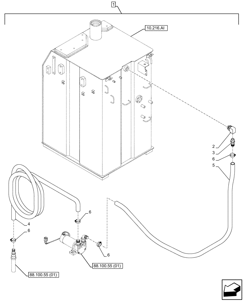 Схема запчастей Case CX300D LC - (88.100.55[02]) - DIA KIT, FUEL TRANSFER PUMP, SUPPLY LINES (88) - ACCESSORIES