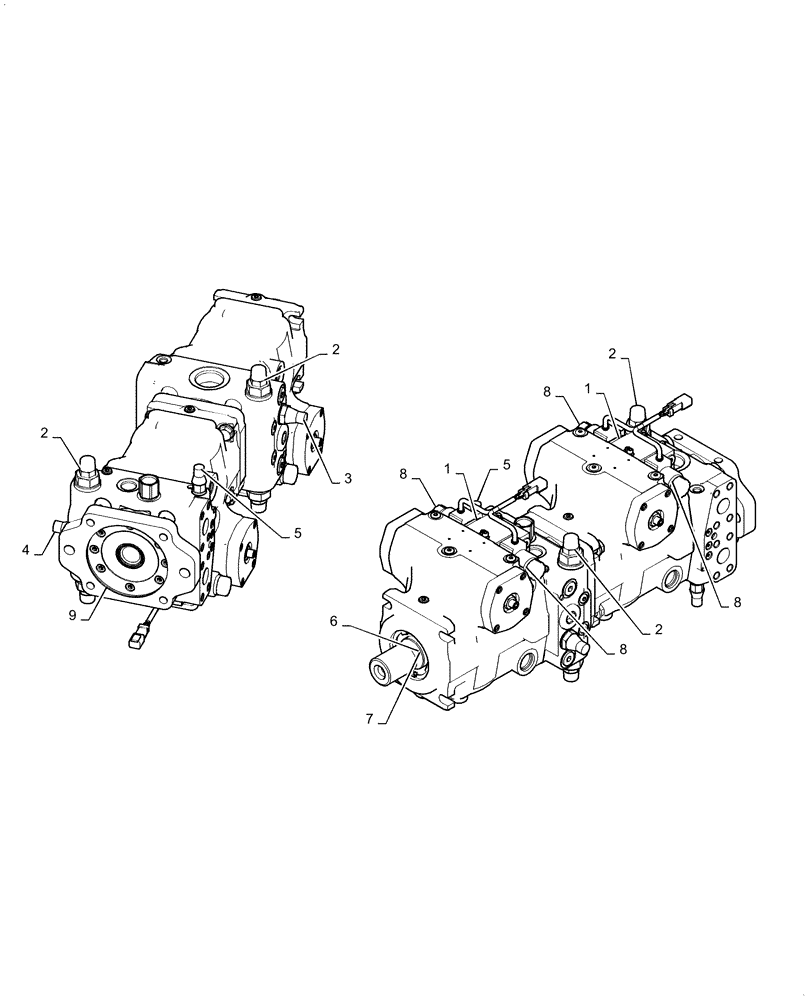 Схема запчастей Case 1150M WT/LGP - (29.218.AO[05]) - HYDROSTATIC PUMP TANDEM (29) - HYDROSTATIC DRIVE