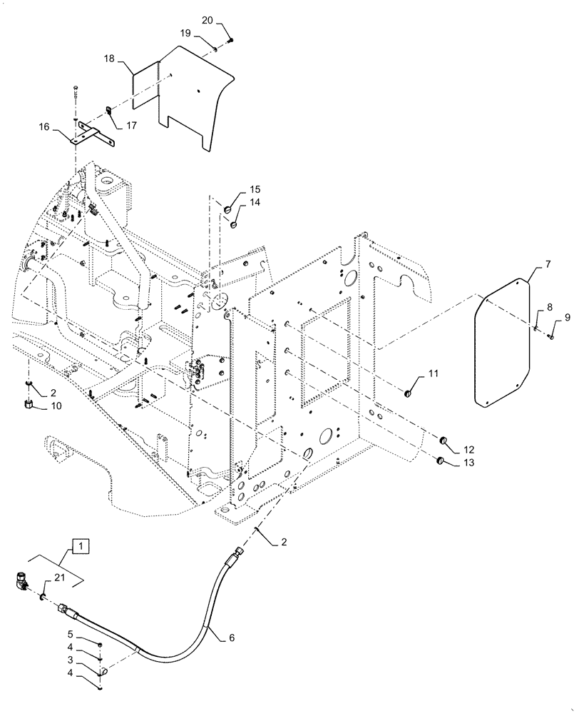 Схема запчастей Case 1121G - (35.733.010[08]) - VAR - 734045, 734046 - NO AXLE COOLER INSTALLATION (35) - HYDRAULIC SYSTEMS