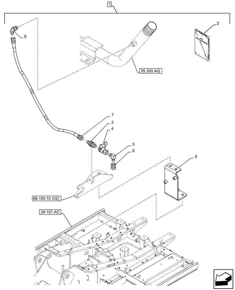 Схема запчастей Case CX300D LC - (88.100.10[01]) - DIA KIT, HYDRAULIC OIL, HYDRAULIC OIL RESERVOIR, DRAIN LINE (88) - ACCESSORIES