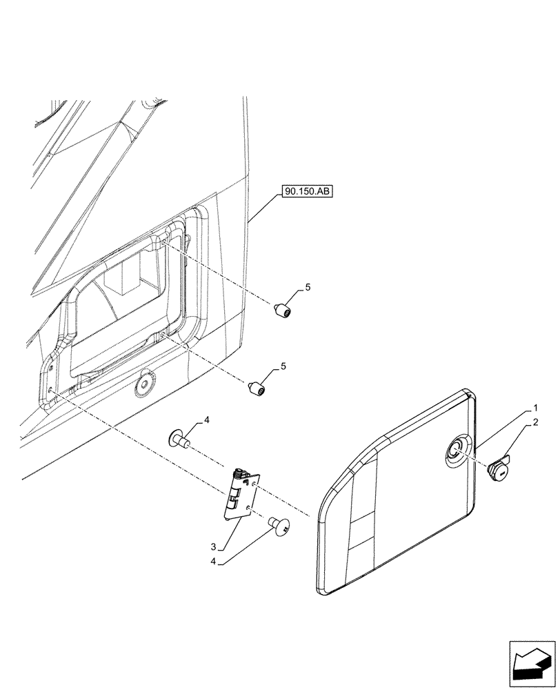 Схема запчастей Case CX500D LC - (90.160.AQ) - FILTER COVER, CAB (90) - PLATFORM, CAB, BODYWORK AND DECALS