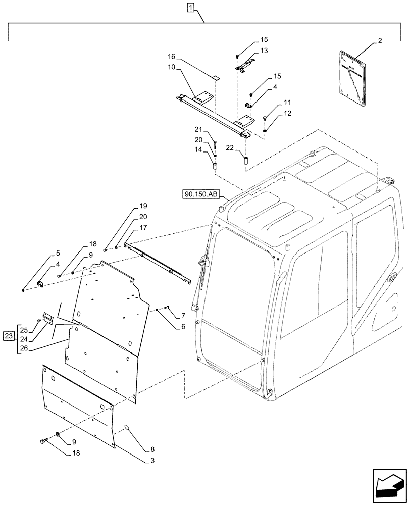 Схема запчастей Case CX130D - (88.100.90[08]) - DIA KIT, CAB GUARD, ANTITHEFT (88) - ACCESSORIES