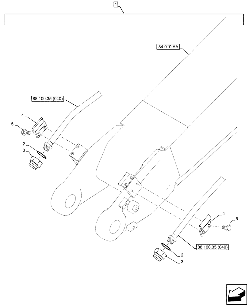 Схема запчастей Case CX130D - (88.100.35[061]) - DIA KIT, HAMMER CIRCUIT, HIGH FLOW, W/ ELECTRICAL PROPORTIONAL CONTROL, BOOM, LINE, PLUG (88) - ACCESSORIES