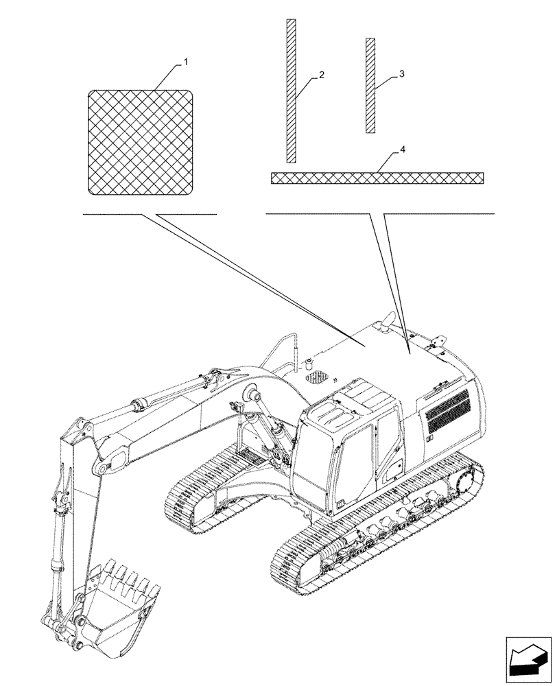 Схема запчастей Case CX500D LC - (90.108.AE) - DECAL (90) - PLATFORM, CAB, BODYWORK AND DECALS