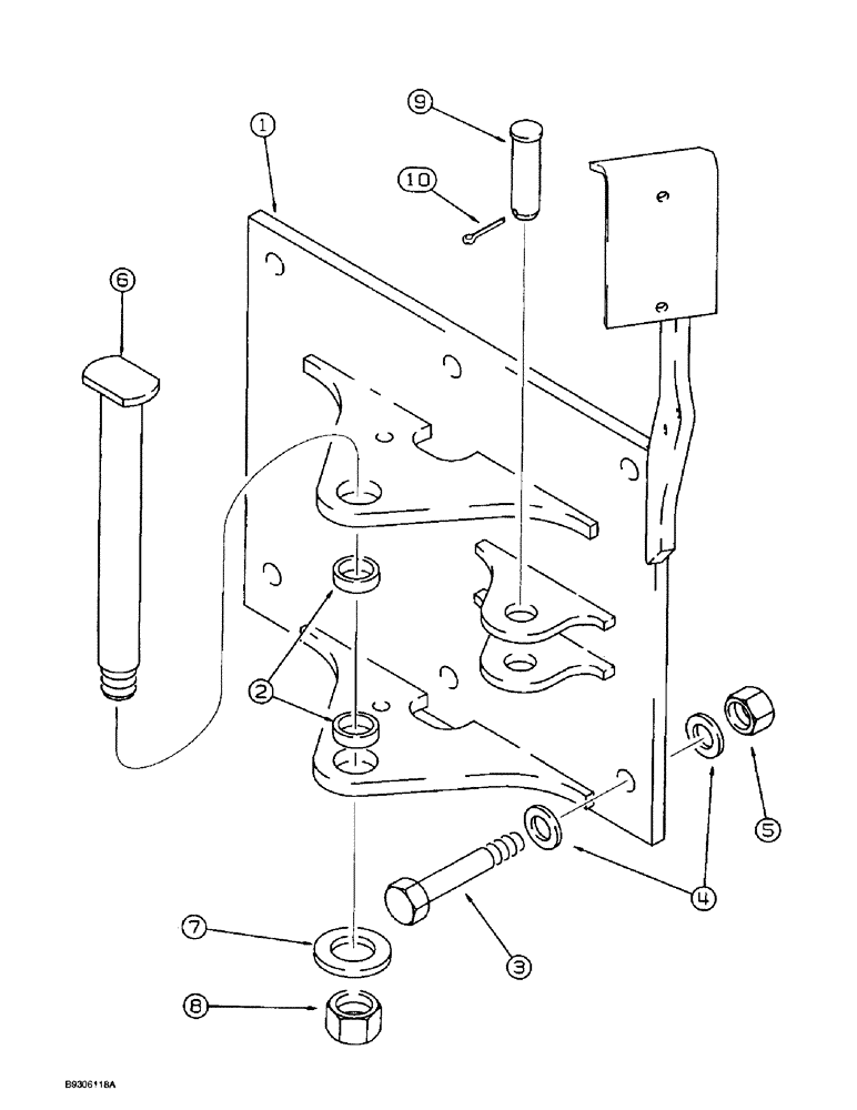 Схема запчастей Case 560 - (9-116) - PLOW MOUNTING BRACKET, P75 PLOW (09) - CHASSIS/ATTACHMENTS