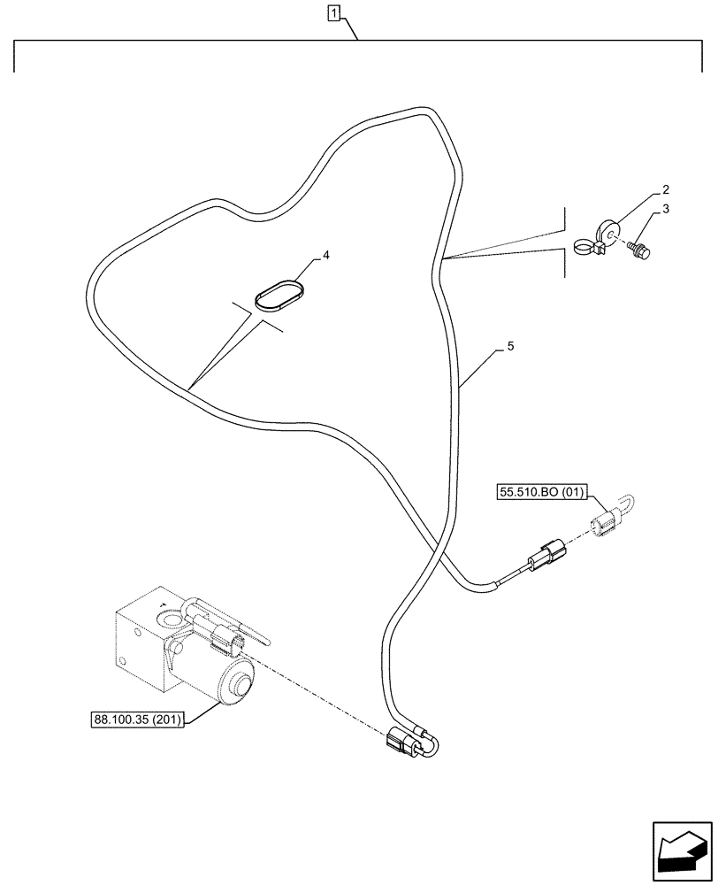 Схема запчастей Case CX300D LC - (88.100.35[202]) - DIA KIT, FREE SWING, LOCKOUT SOLENOID VALVE, WIRE HARNESS (88) - ACCESSORIES