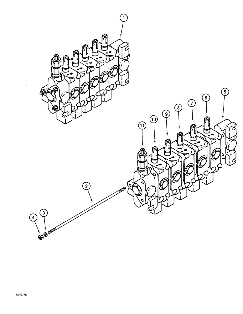 Схема запчастей Case 760 - (08-032) - ATTACHMENT CONTROL VALVE (35) - HYDRAULIC SYSTEMS