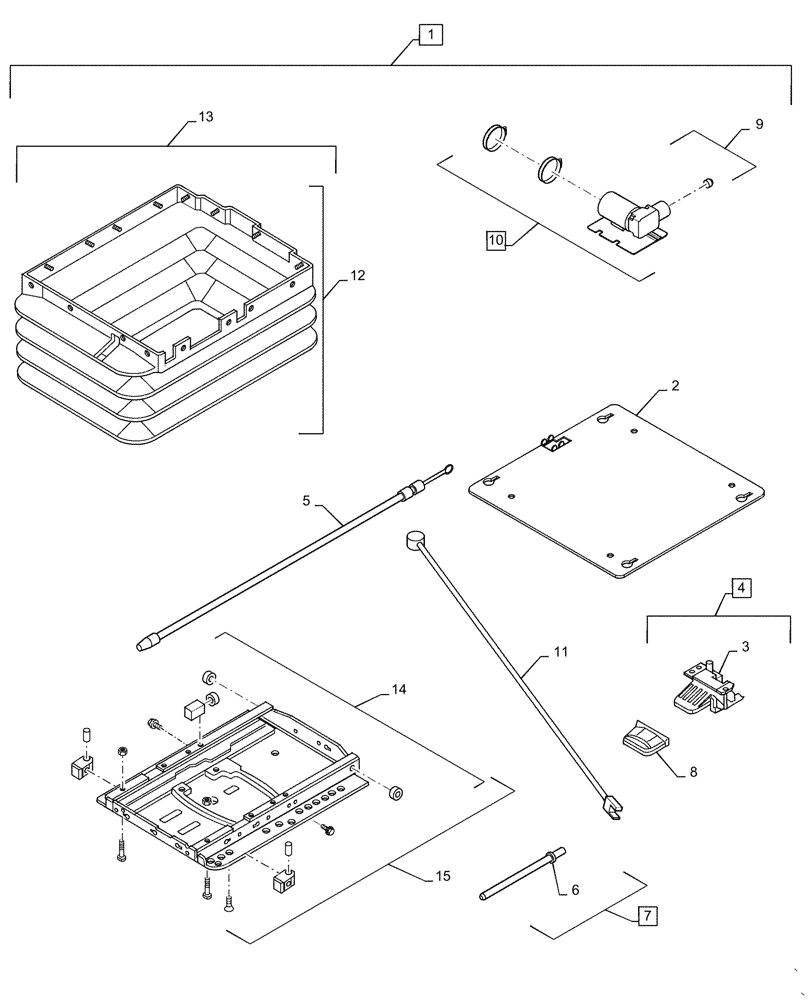 Схема запчастей Case 921F - (90.124.AN[01]) - PNEUMATIC SEAT ASSEMBLY SUSPENSION (90) - PLATFORM, CAB, BODYWORK AND DECALS