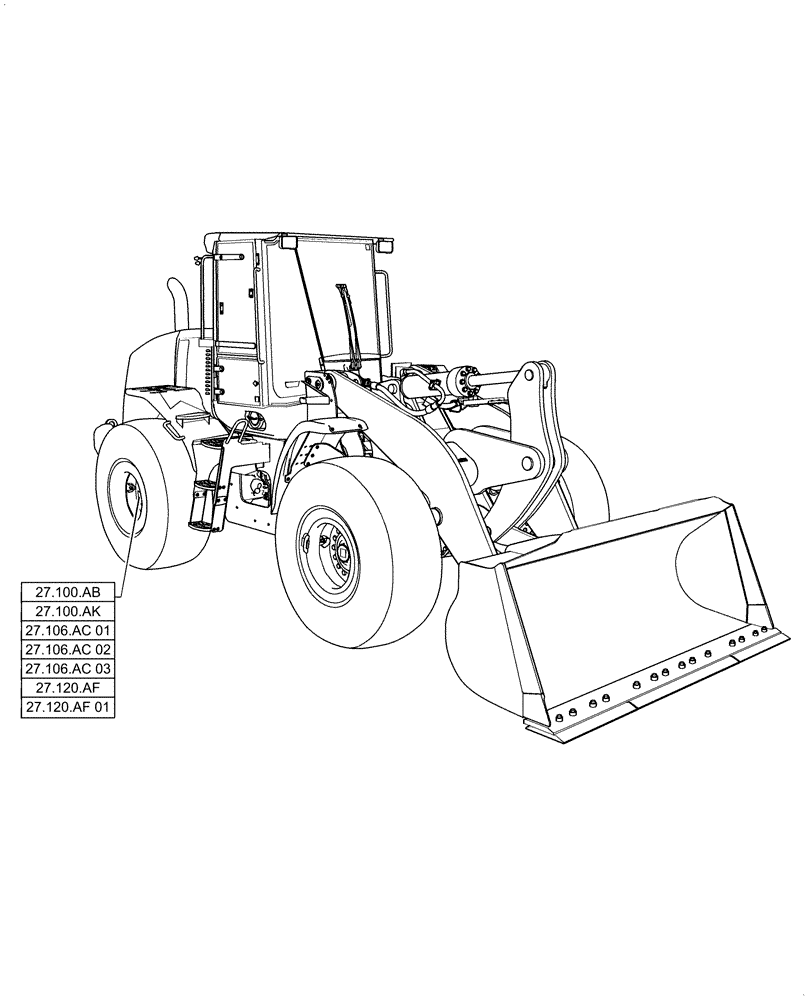 Схема запчастей Case 621F - (27.000.00[01]) - SECTION INDEX - REAR AXLE SYSTEM (27) - REAR AXLE SYSTEM