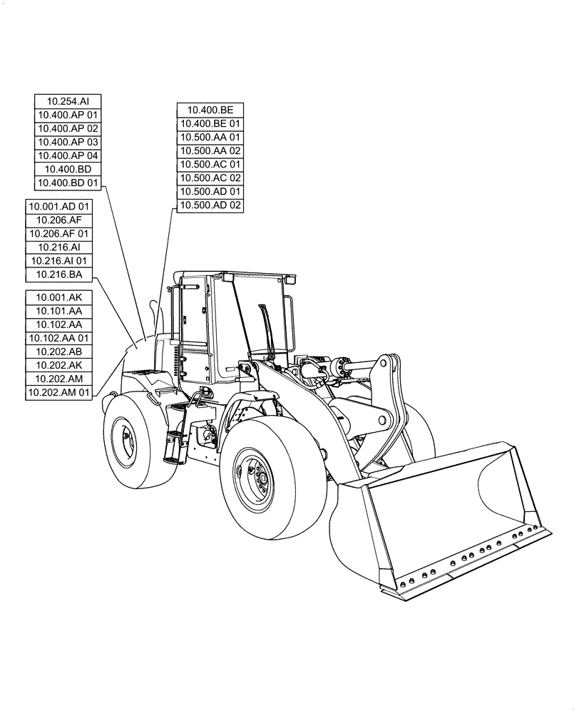 Схема запчастей Case 621F - (10.000.00[01]) - SECTION INDEX - ENGINE (10) - ENGINE