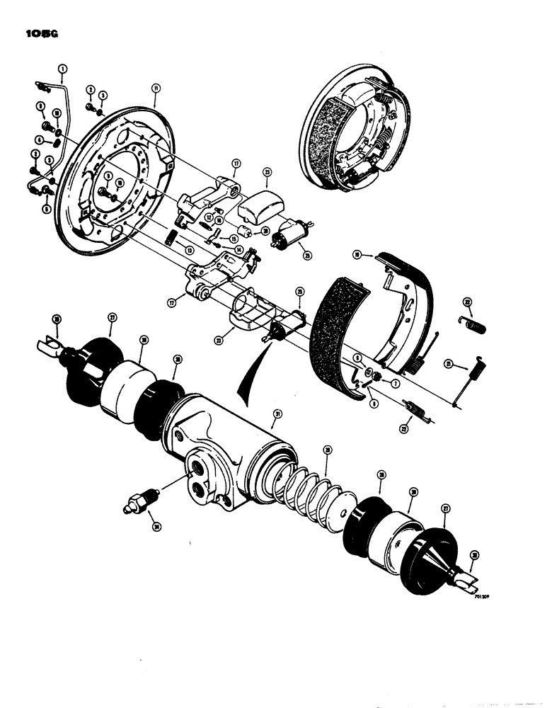 Схема запчастей Case W24 - (105G) - FRONT AND REAR AXLE BRAKES, TRACTOR SN 9105061 AND AFTER (06) - POWER TRAIN