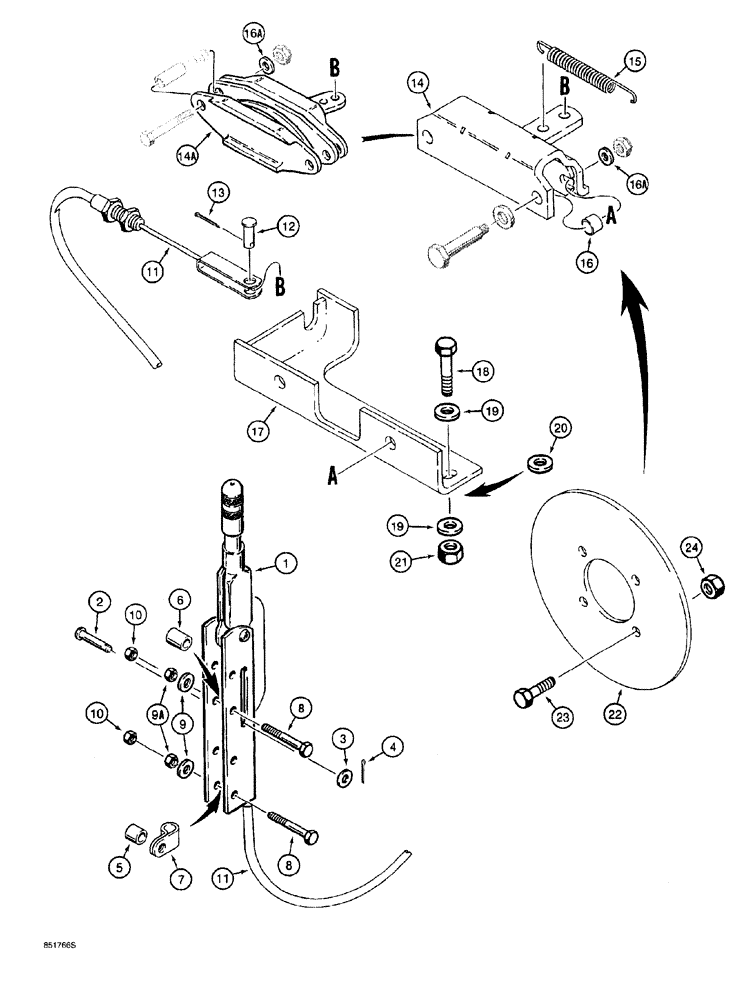 Схема запчастей Case 760 - (07-002) - PARKING BRAKE (33) - BRAKES & CONTROLS