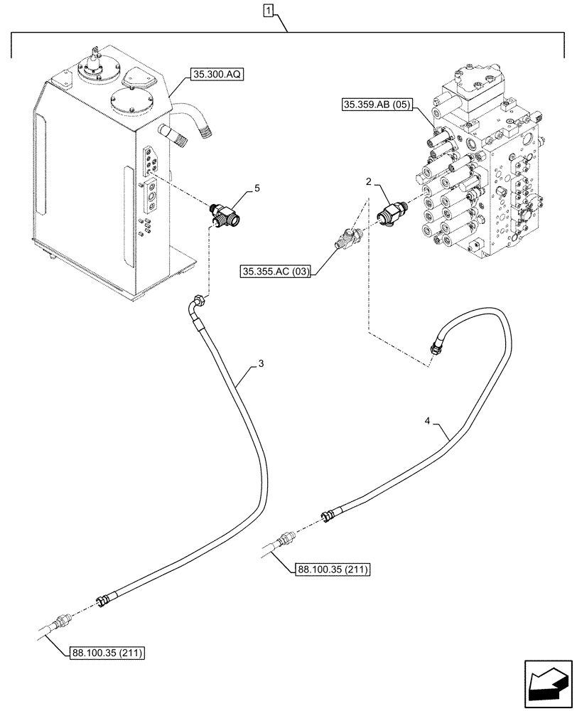 Схема запчастей Case CX300D LC - (88.100.35[212]) - DIA KIT, SAFETY VALVE, ARM, LIFT CYLINDER, CHECK VALVE, LINE (88) - ACCESSORIES