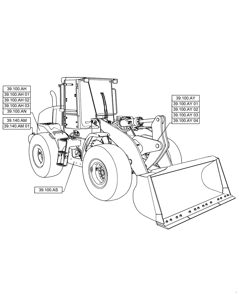 Схема запчастей Case 721F - (39.000.00[01]) - SECTION INDEX - FRAMES AND BALLASTING (39) - FRAMES AND BALLASTING