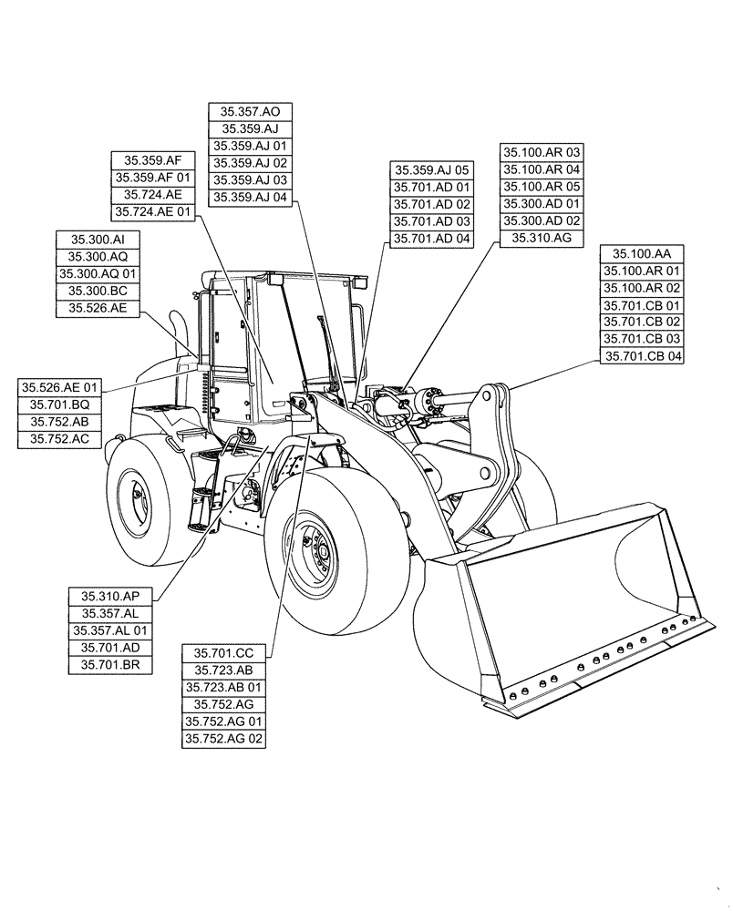 Схема запчастей Case 721G - (35.000.00) - SECTION INDEX - HYDRAULIC SYSTEMS (35) - HYDRAULIC SYSTEMS