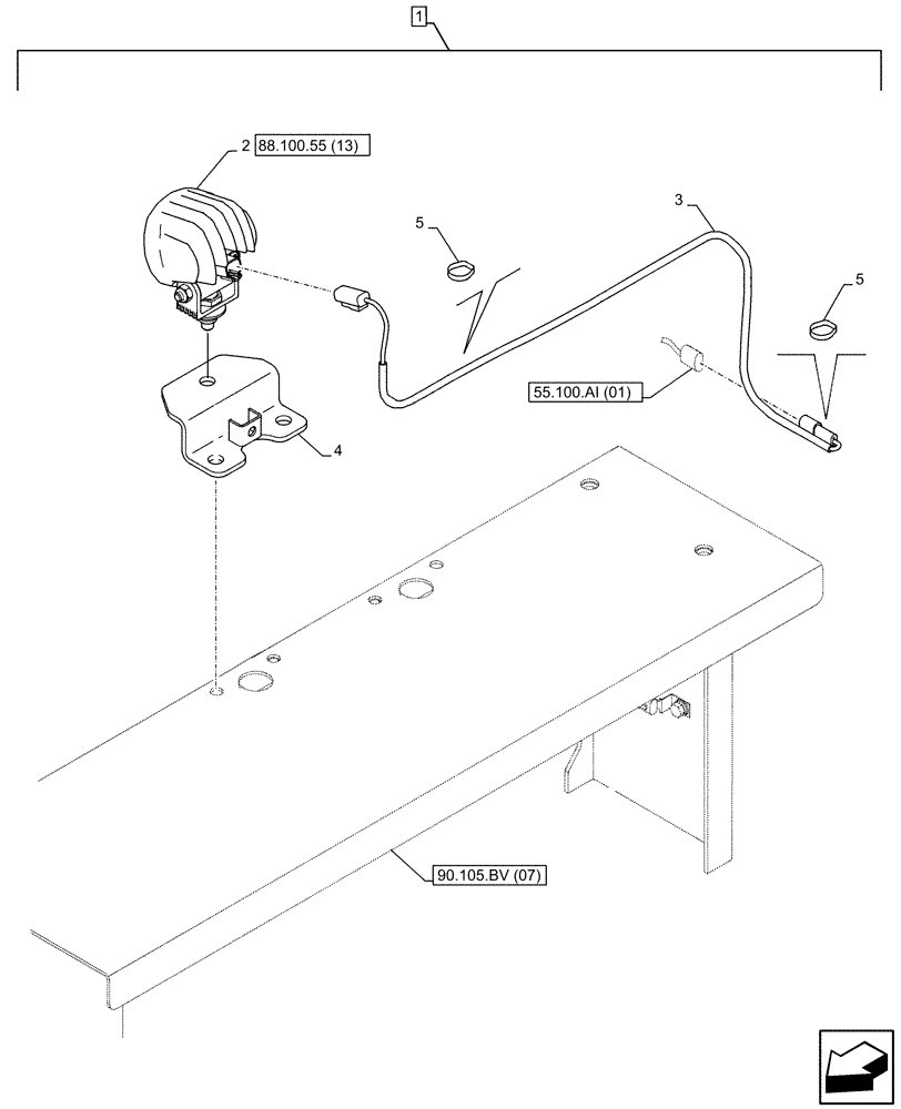 Схема запчастей Case CX210D LC - (88.100.55[11]) - DIA KIT, RIGHT, LEFT, REAR VIEW CAMERA, LIGHT (88) - ACCESSORIES