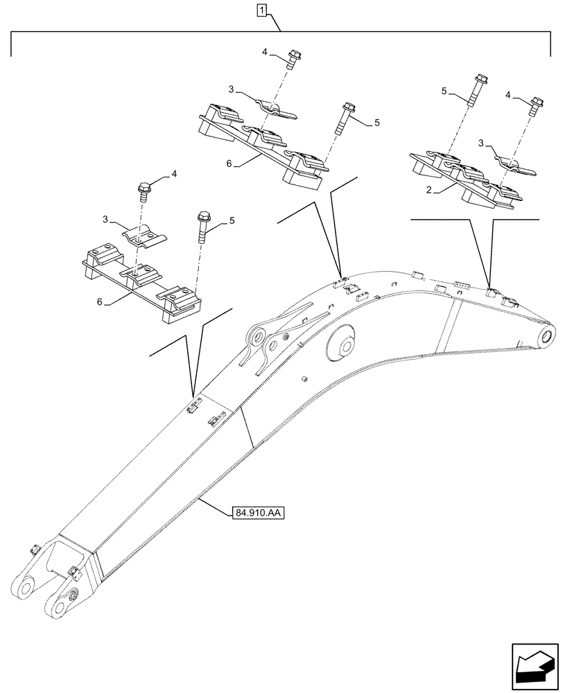Схема запчастей Case CX300D LC - (88.100.35[215]) - DIA KIT, SAFETY VALVE, BOOM, CLAMP (88) - ACCESSORIES