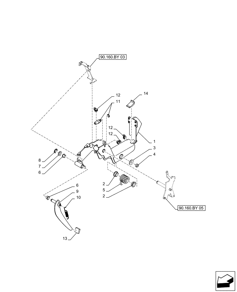 Схема запчастей Case CX500D LC - (90.160.BY[04]) - VAR - 488035, 781277 - CONSOLE, SIDE PANEL, LH (90) - PLATFORM, CAB, BODYWORK AND DECALS