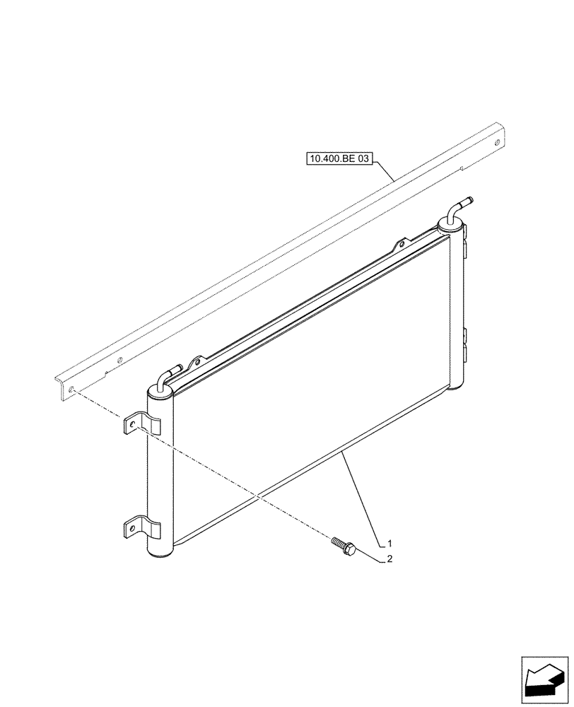 Схема запчастей Case CX500D RTC - (10.216.AX) - FUEL COOLER (10) - ENGINE