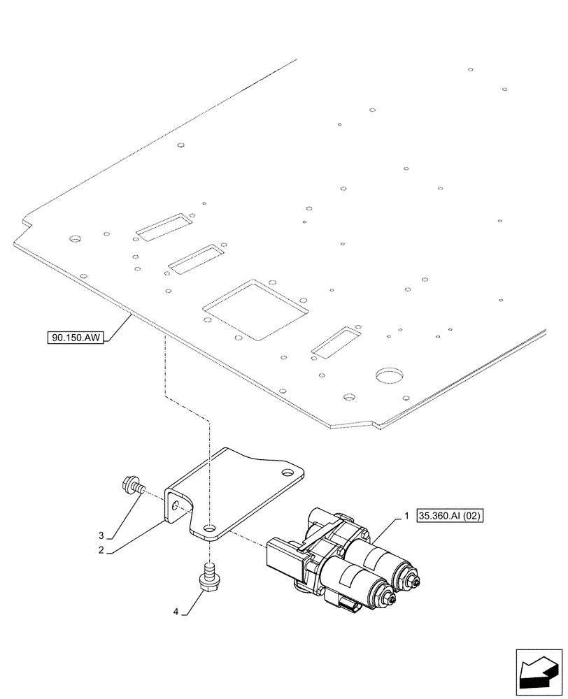 Схема запчастей Case CX500D LC - (35.360.AI[01]) - VAR - 461865, 461871, 461868 , 461869 - SOLENOID VALVE, HAMMER CIRCUIT, SHEARS, HIGH FLOW, W/ ELECTRICAL PROPORTIONAL CONTROL (35) - HYDRAULIC SYSTEMS
