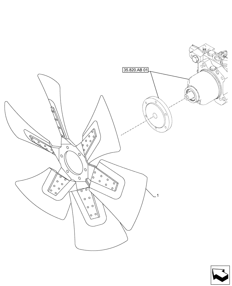 Схема запчастей Case AQ-6UZ1XASS01 - (10.414.AC) - ENGINE, FAN (10) - ENGINE