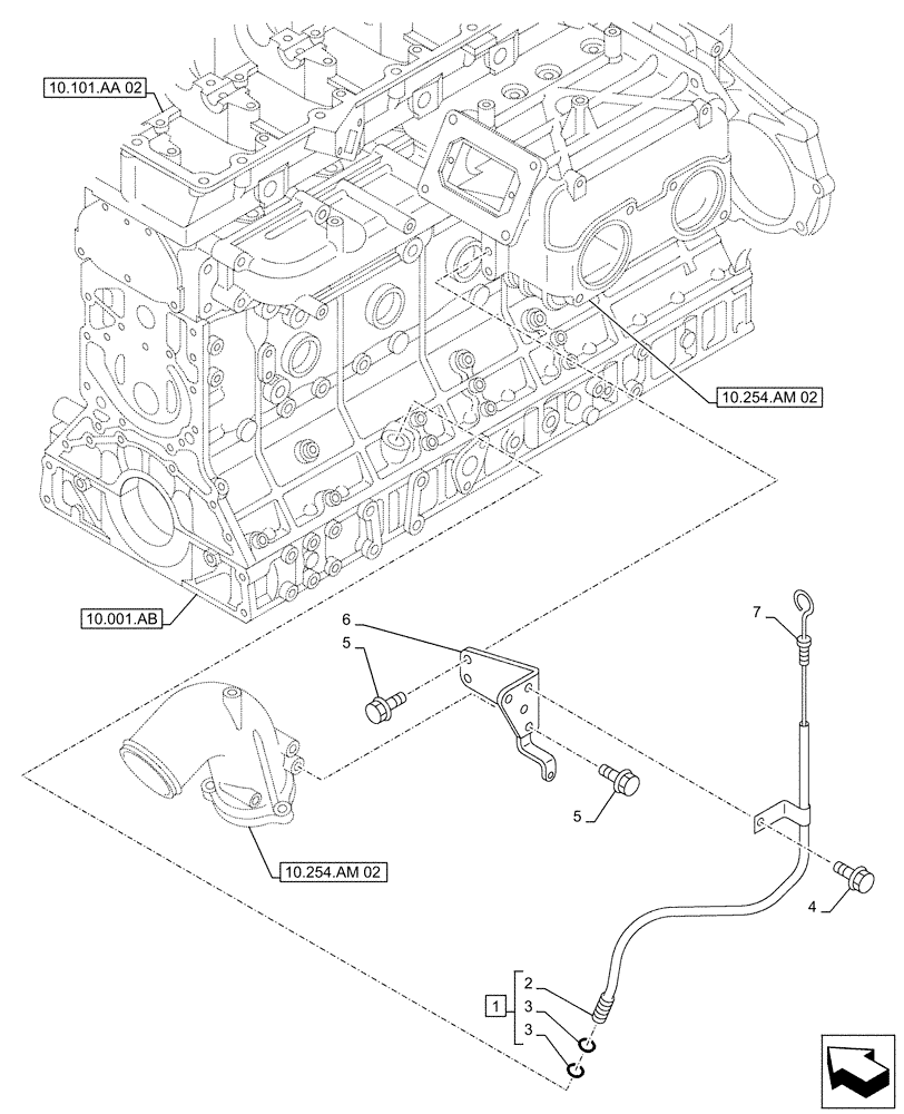 Схема запчастей Case AQ-6UZ1XASS01 - (10.304.AS) - DIPSTICK (10) - ENGINE