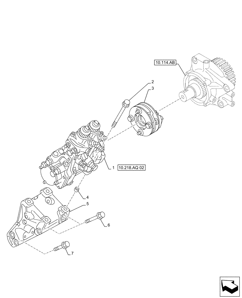 Схема запчастей Case AQ-6UZ1XASS01 - (10.218.AQ[01]) - FUEL INJECTION PUMP (10) - ENGINE