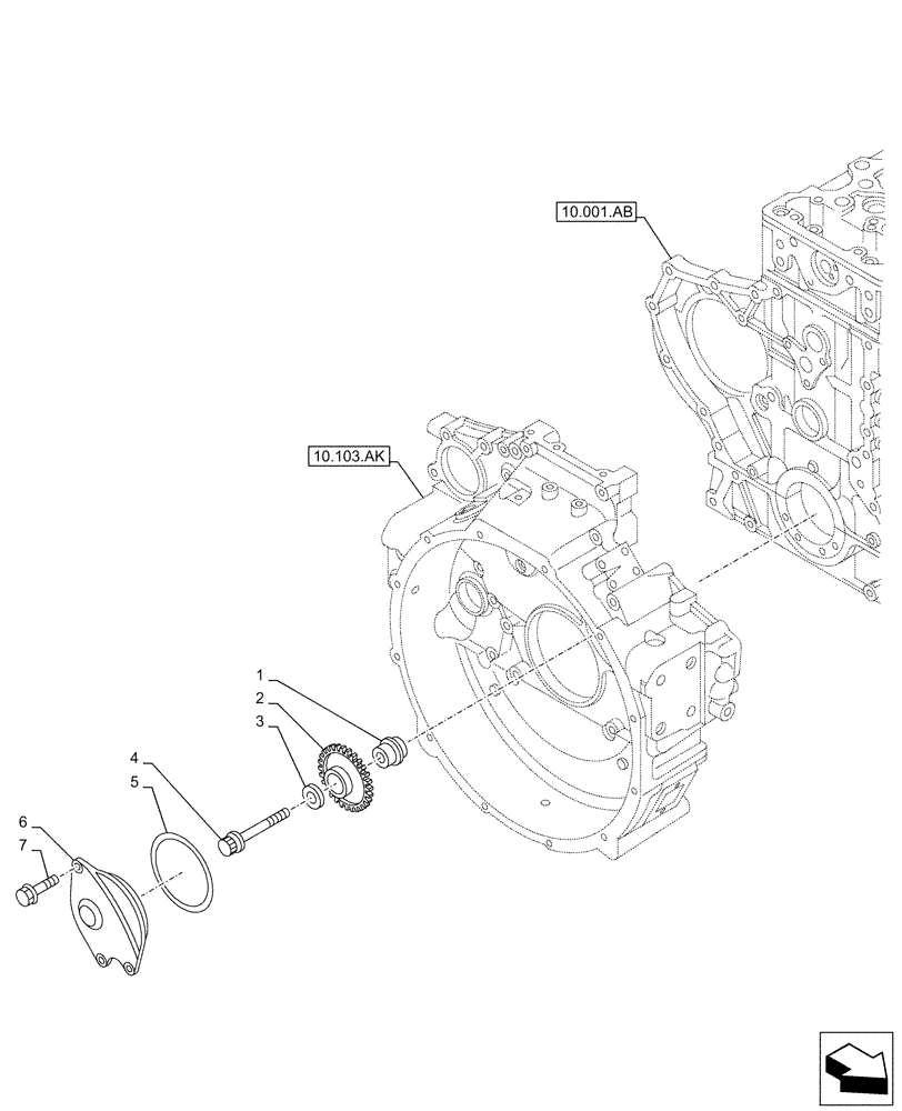 Схема запчастей Case AQ-6UZ1XASS01 - (10.102.BB) - COVER, TIMING CONTROL (10) - ENGINE