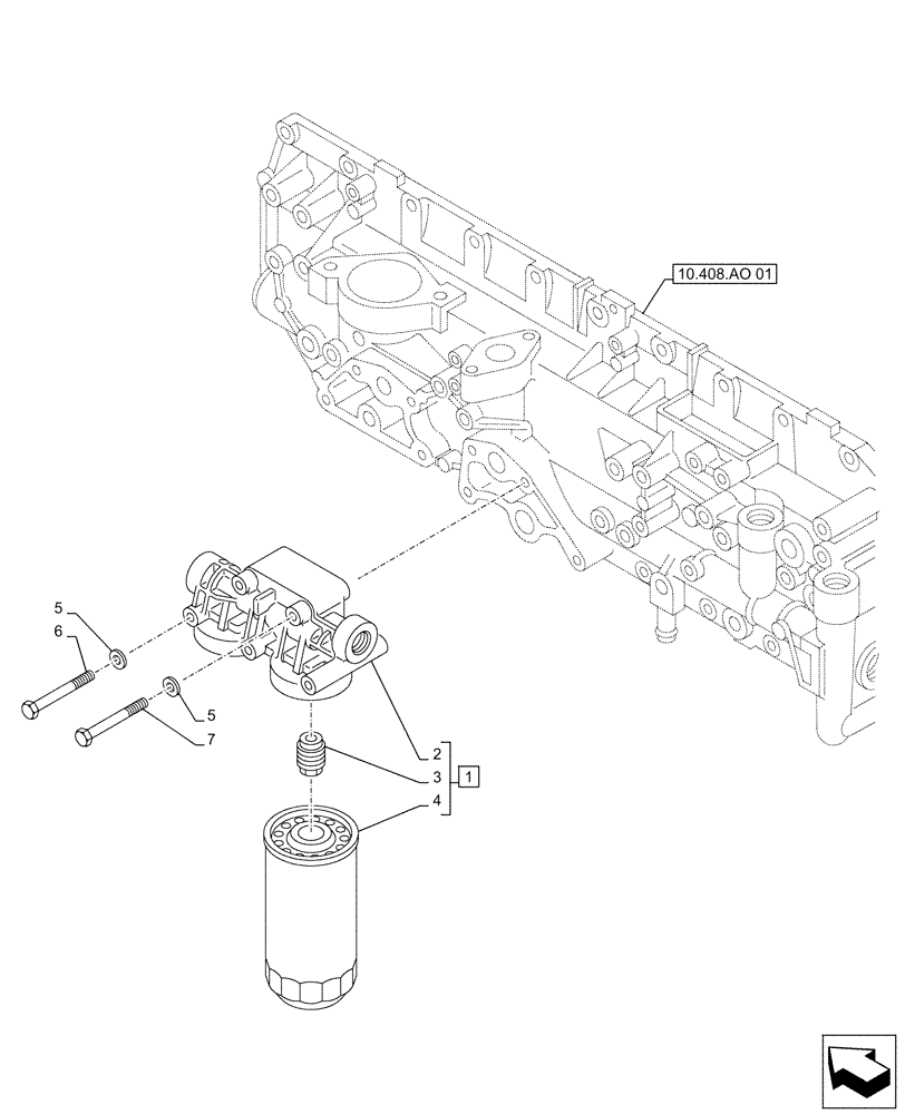 Схема запчастей Case AQ-6UZ1XASS01 - (10.304.AE) - ENGINE OIL FILTER (10) - ENGINE