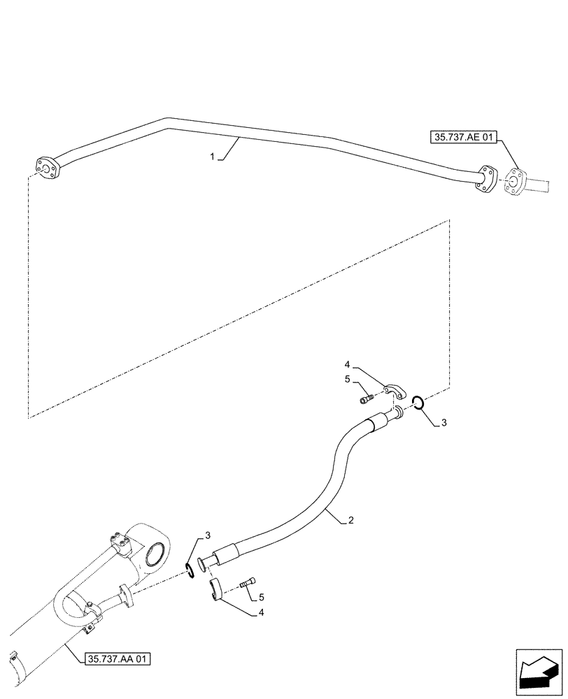 Схема запчастей Case CX500D LC - (35.737.AE[03]) - VAR - 481064 - ARM, CYLINDER, SAFETY VALVE, LINES (35) - HYDRAULIC SYSTEMS