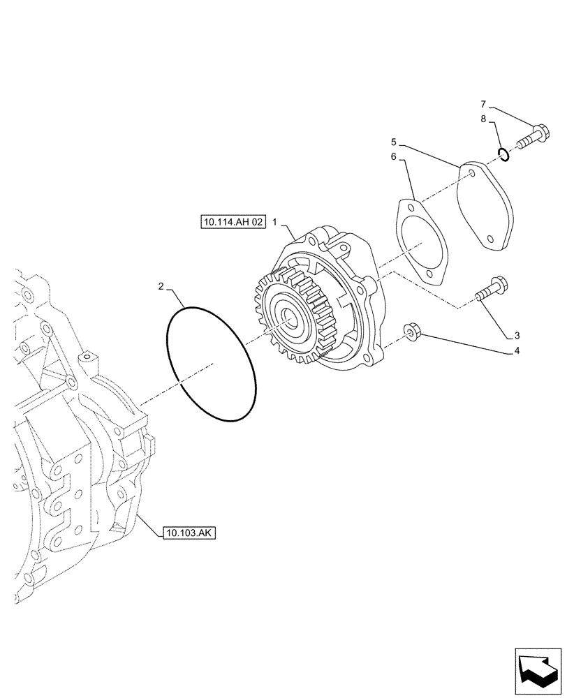 Схема запчастей Case AQ-6UZ1XASS01 - (10.114.AH[01]) - ACCESSORY DRIVE (10) - ENGINE