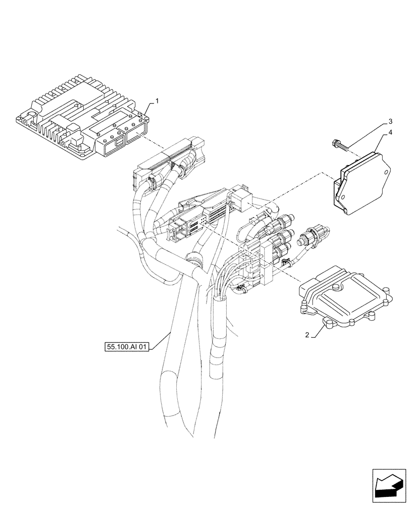 Схема запчастей Case AQ-6UZ1XASS01 - (55.015.AA) - ENGINE, ELECTRONIC CONTROL UNIT (55) - ELECTRICAL SYSTEMS