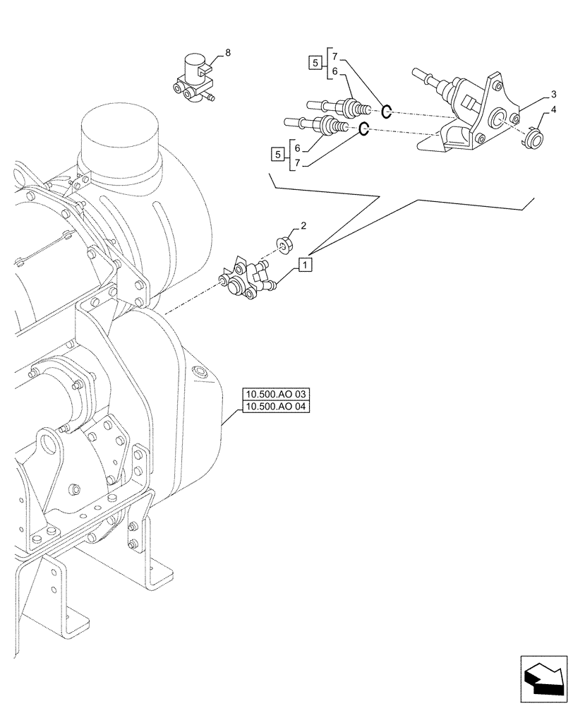 Схема запчастей Case AQ-6UZ1XASS01 - (55.988.AM) - SELECTIVE CATALYTIC REDUCTION, INJECTOR, EMISSIONS (55) - ELECTRICAL SYSTEMS