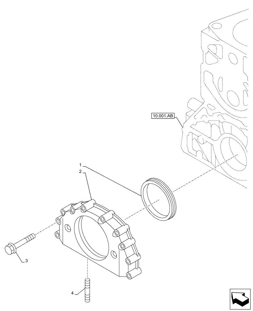 Схема запчастей Case AQ-6UZ1XASS01 - (10.102.AK) - ENGINE, BLOCK, COVER (10) - ENGINE