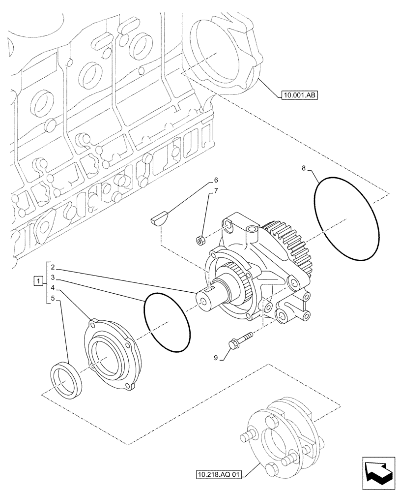 Схема запчастей Case AQ-6UZ1XASS01 - (10.114.AB) - INJECTION PUMP DRIVE (10) - ENGINE