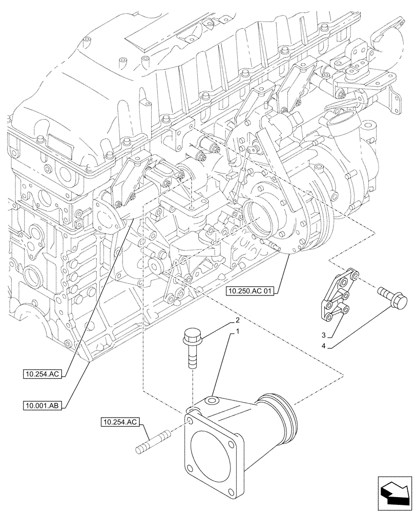 Схема запчастей Case AQ-6UZ1XASS01 - (10.254.AZ) - ENGINE EXHAUST BRAKE (10) - ENGINE