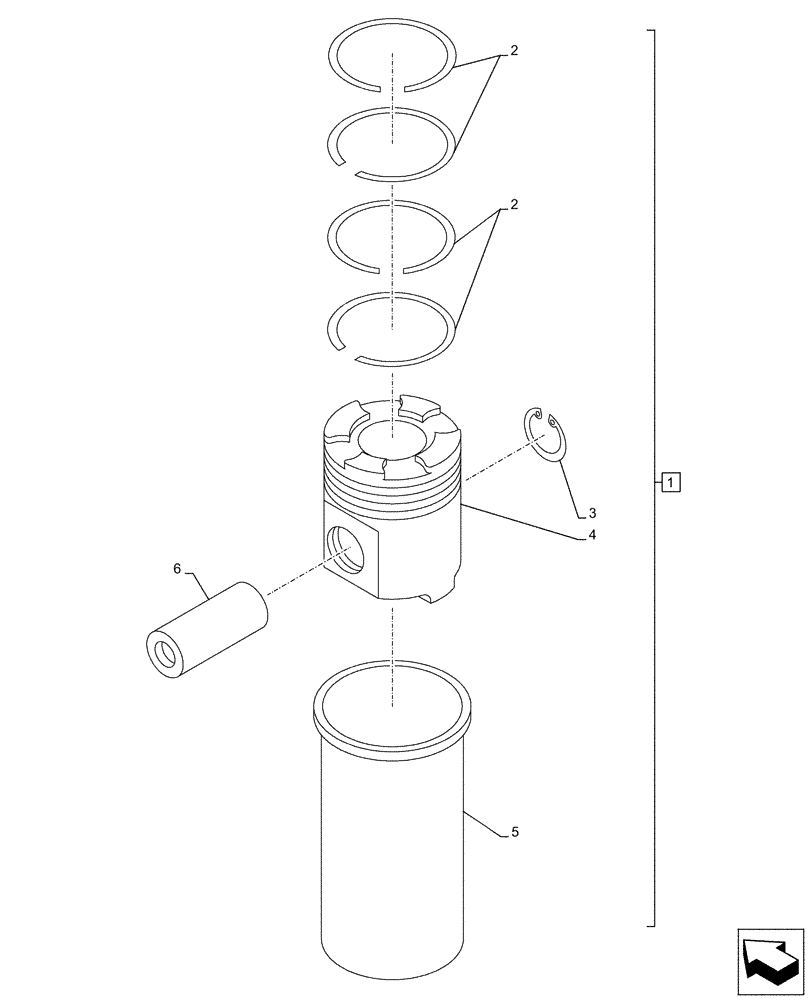 Схема запчастей Case AQ-6UZ1XASS01 - (10.105.AG[02]) - ENGINE, PISTONS (10) - ENGINE