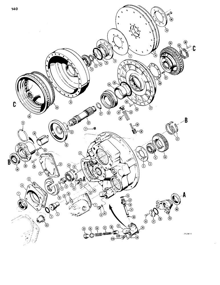 Схема запчастей Case 1150B - (140) - R27301 AND R27300 TORQUE CONVERTERS (03) - TRANSMISSION