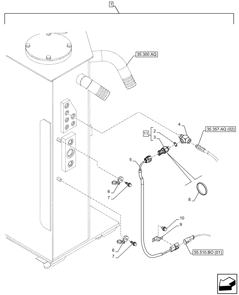 Схема запчастей Case CX300D LC - (88.100.35[036]) - DIA KIT, HAMMER CIRCUIT, W/ ELECTRICAL PROPORTIONAL CONTROL, PRESSURE SWITCH (88) - ACCESSORIES