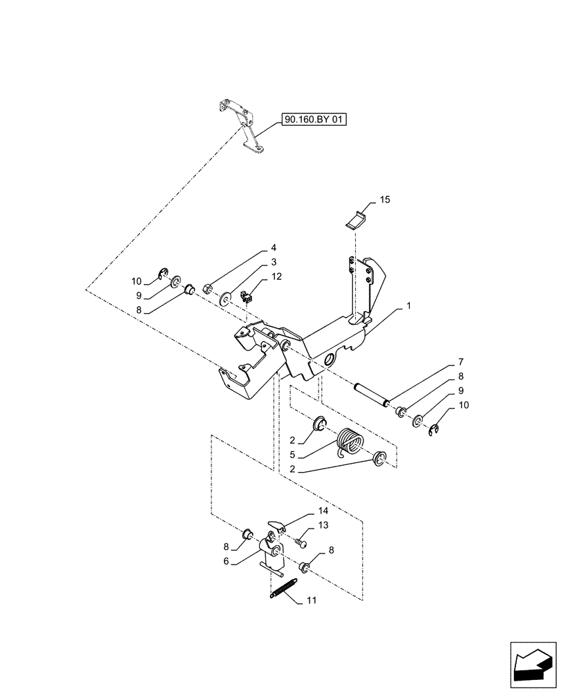 Схема запчастей Case CX500D LC - (90.160.BY[02]) - VAR - 488035, 781277 - CONSOLE, SIDE PANEL, RH (90) - PLATFORM, CAB, BODYWORK AND DECALS